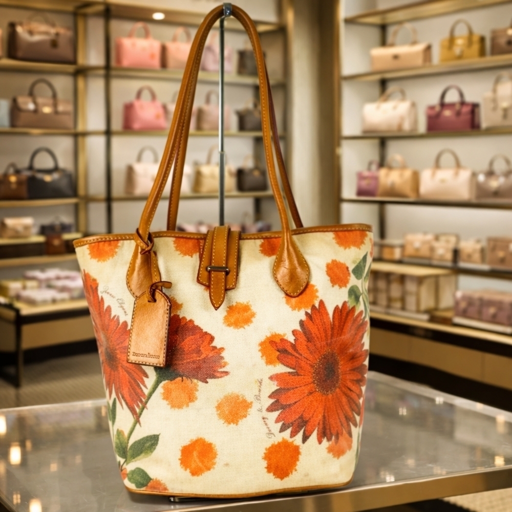 DOONEY & BOURKE CYNDY TOTE‎ HAND SHOULDER BAG DAHLIA FLORAL PURSE REHAB EUC